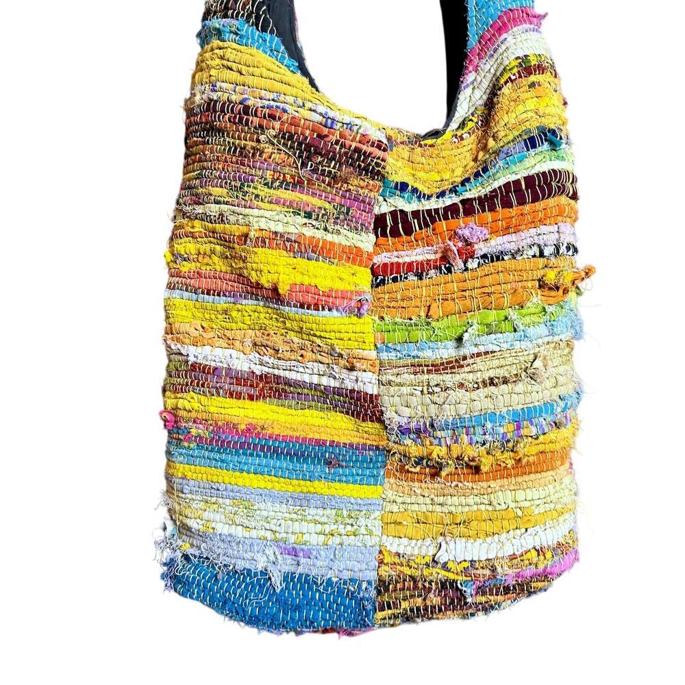 Nepalese 90's Handmade Hippie Festival Boho Sling Crossbody bag Vibrant - Picture 3 of 9